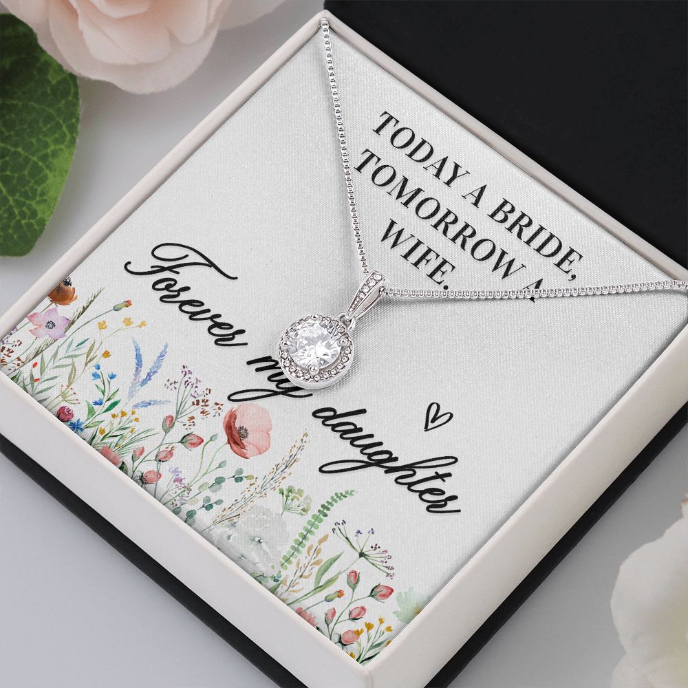 To My Wife Today a Bride Eternal Hope Necklace Message Card-Express Your Love Gifts