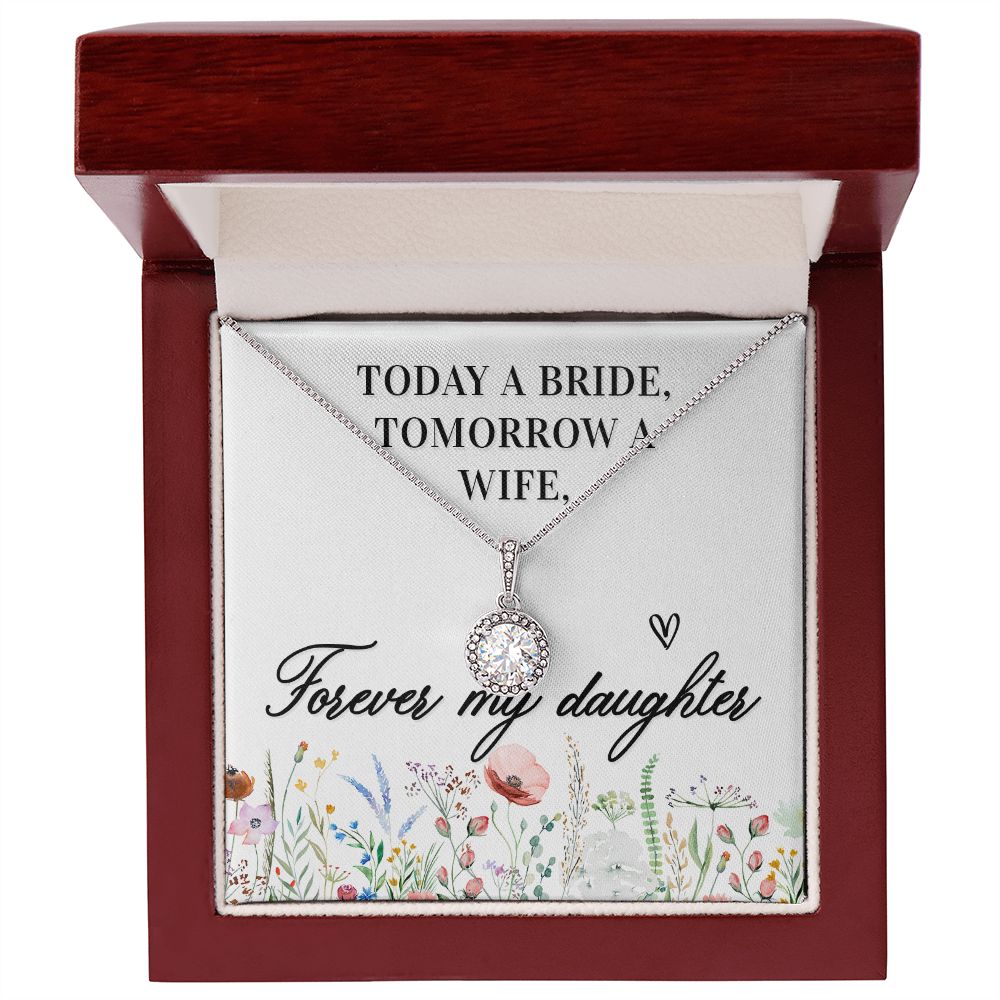 To My Wife Today a Bride Eternal Hope Necklace Message Card-Express Your Love Gifts