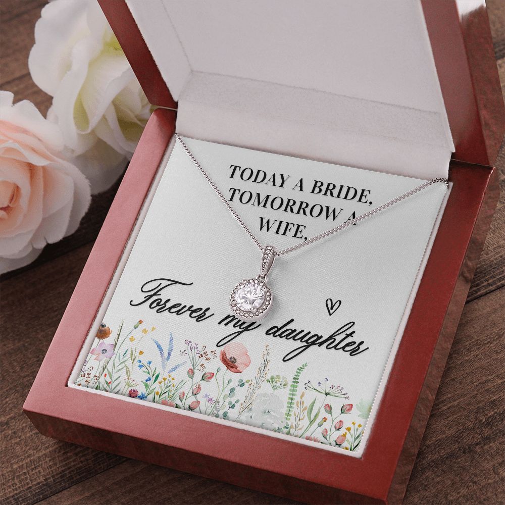 To My Wife Today a Bride Eternal Hope Necklace Message Card-Express Your Love Gifts