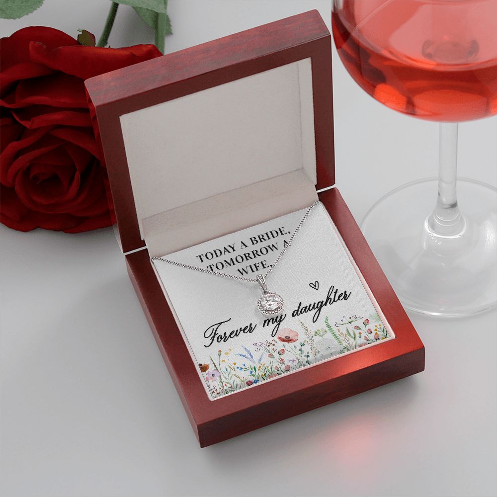 To My Wife Today a Bride Eternal Hope Necklace Message Card-Express Your Love Gifts