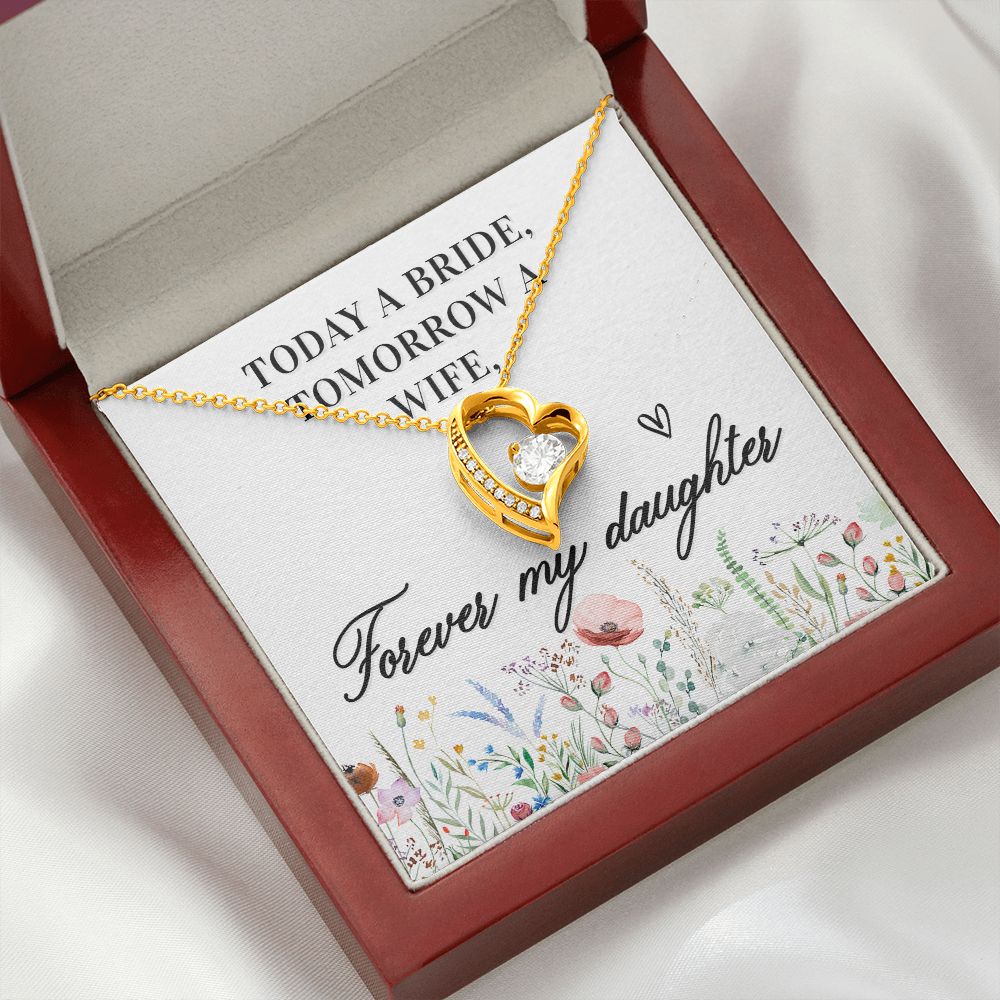 To My Wife Today a Bride Forever Necklace w Message Card-Express Your Love Gifts