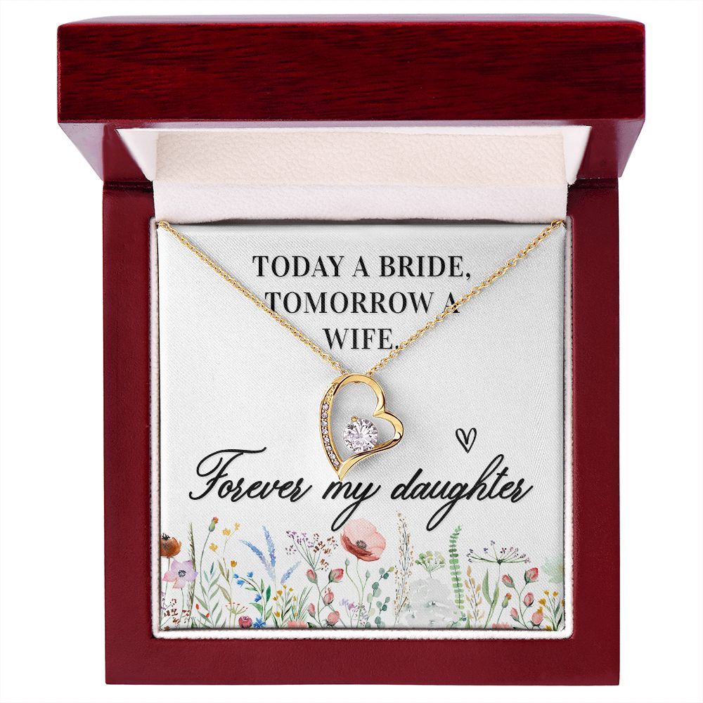 To My Wife Today a Bride Forever Necklace w Message Card-Express Your Love Gifts