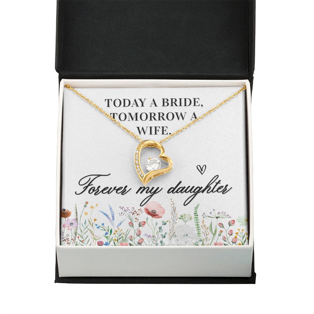 To My Wife Today a Bride Forever Necklace w Message Card-Express Your Love Gifts