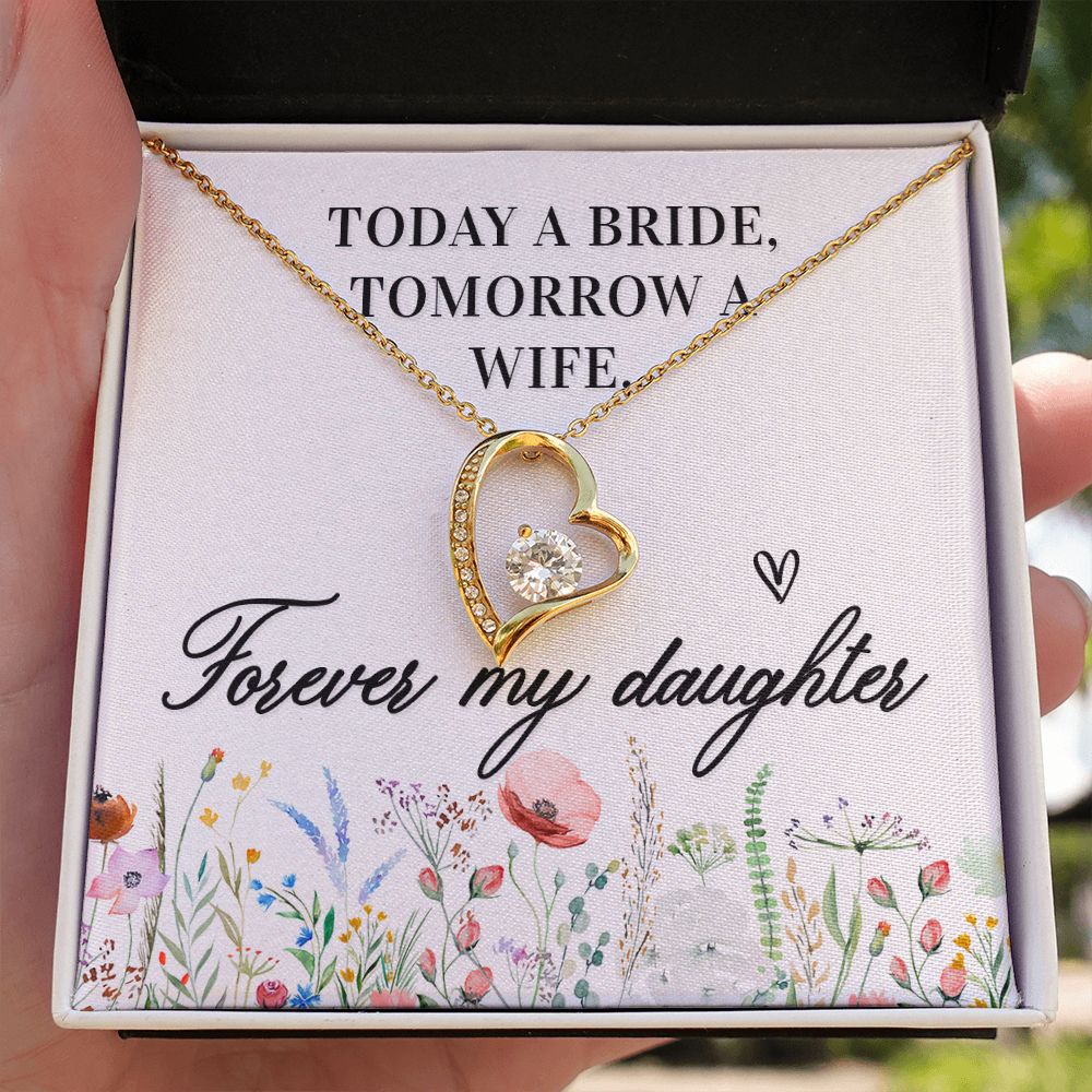 To My Wife Today a Bride Forever Necklace w Message Card-Express Your Love Gifts