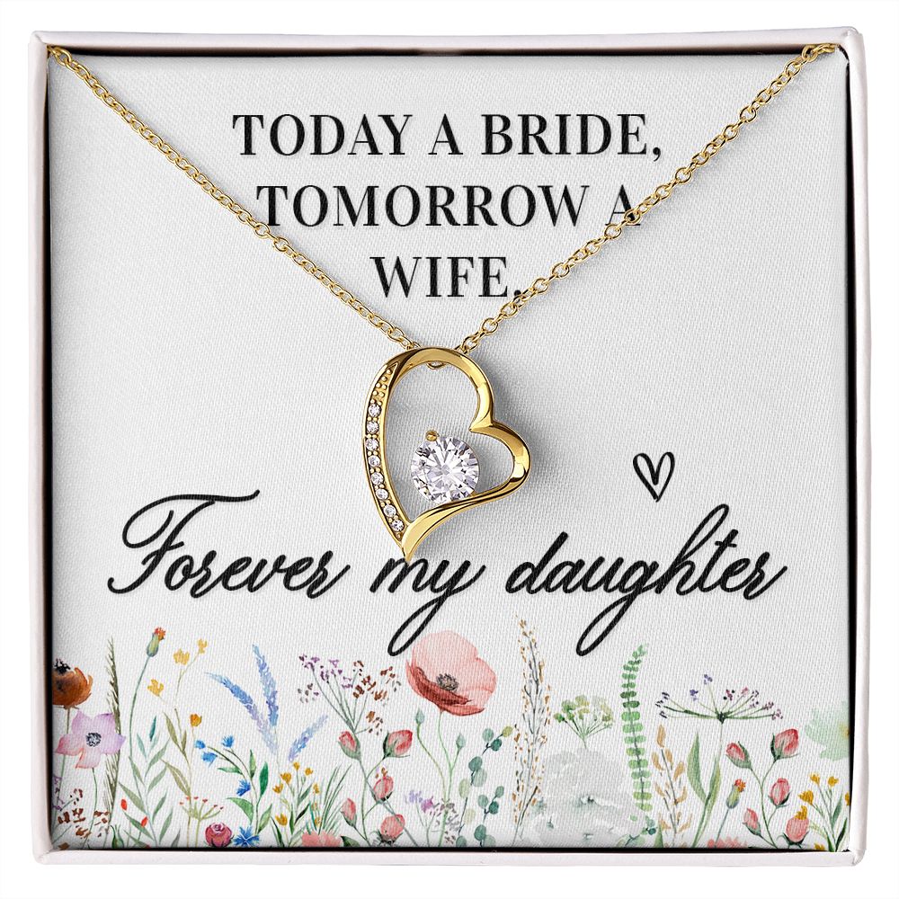 To My Wife Today a Bride Forever Necklace w Message Card-Express Your Love Gifts