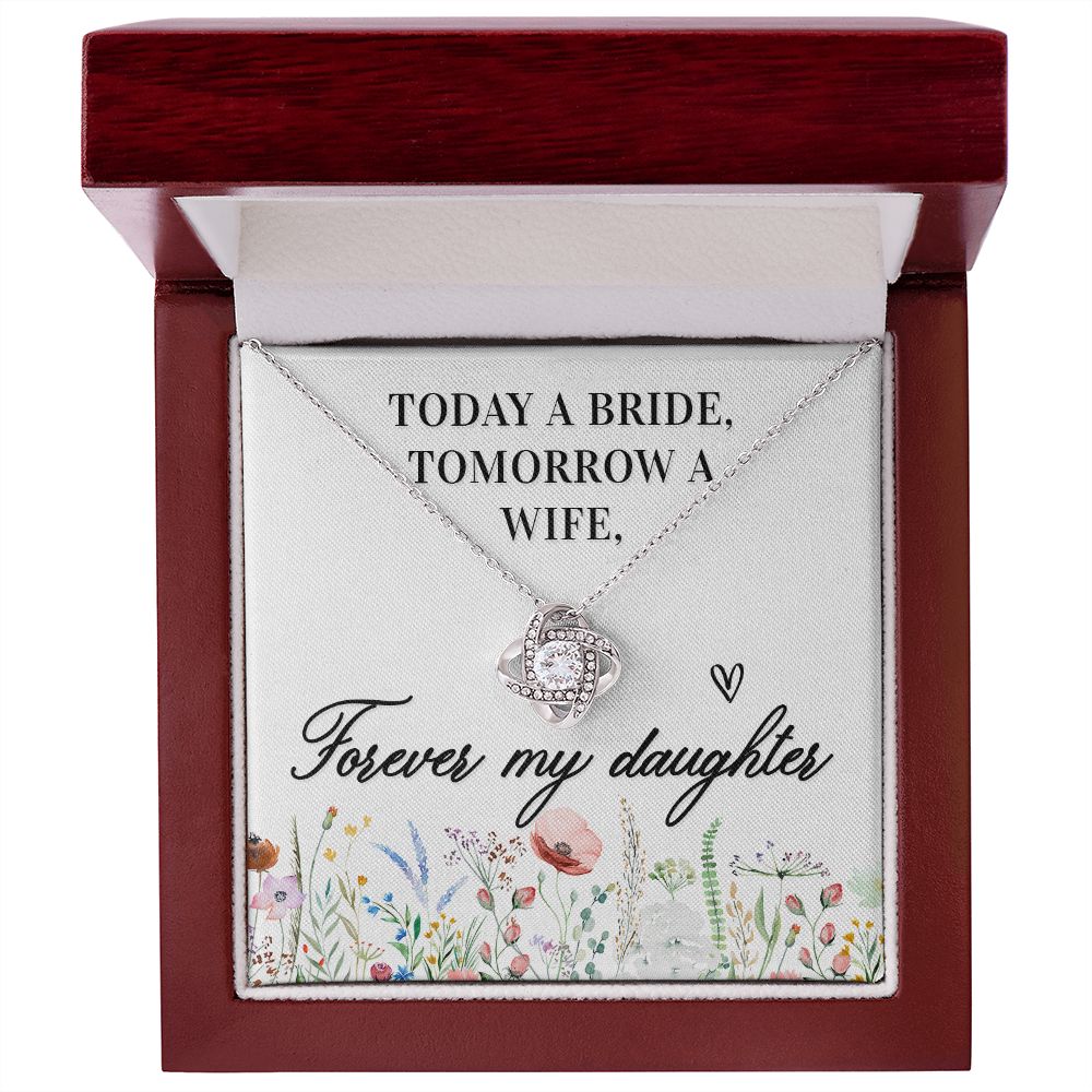 To My Wife Today a Bride Infinity Knot Necklace Message Card-Express Your Love Gifts