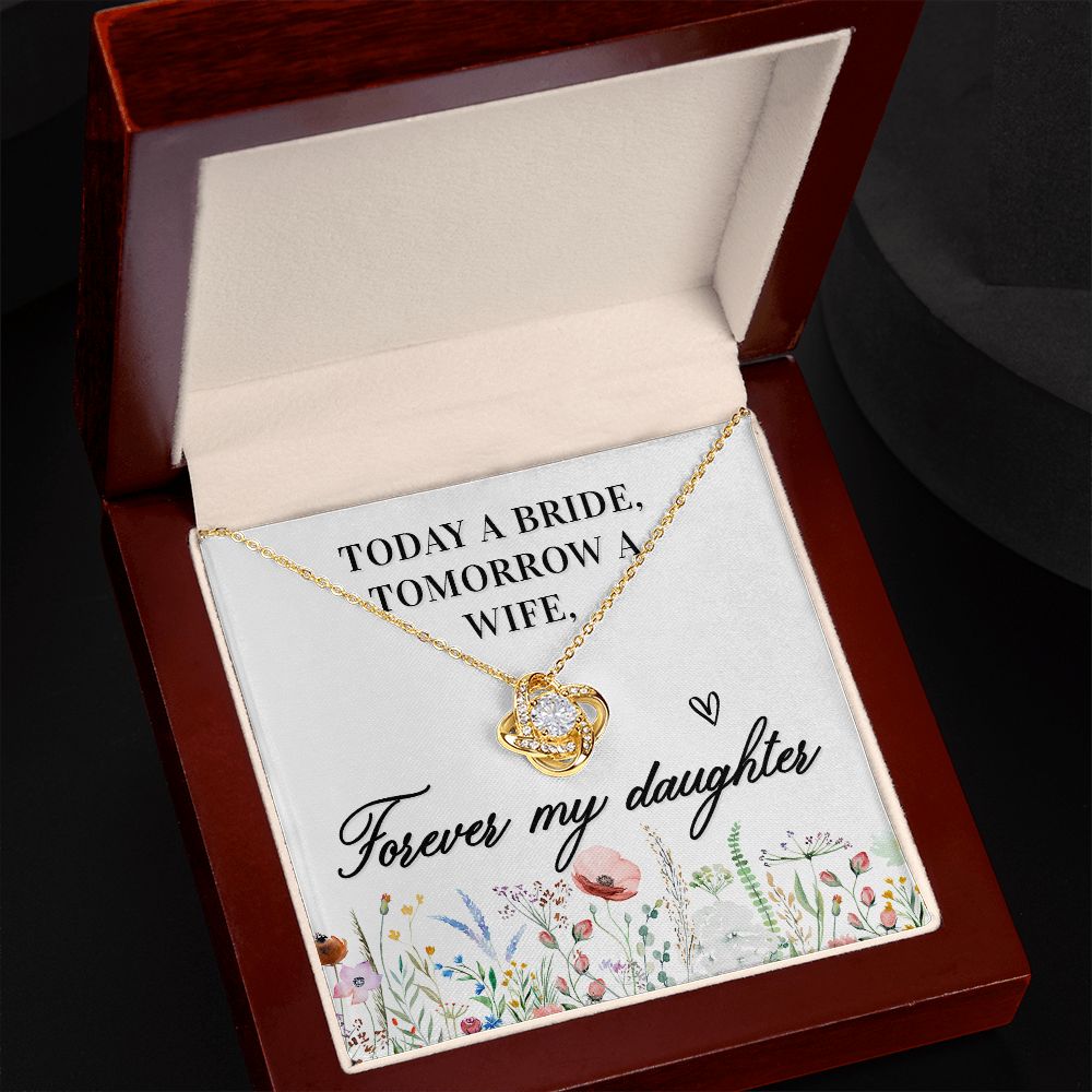 To My Wife Today a Bride Infinity Knot Necklace Message Card-Express Your Love Gifts