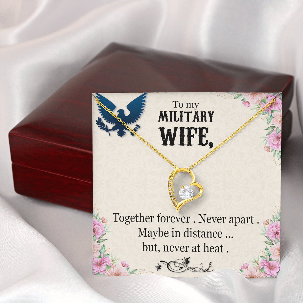 To My Wife Together Forever Military Wife Forever Necklace w Message Card-Express Your Love Gifts