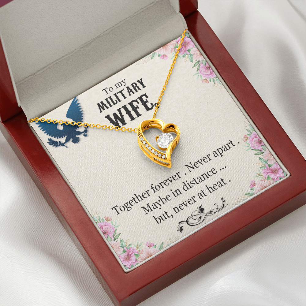 To My Wife Together Forever Military Wife Forever Necklace w Message Card-Express Your Love Gifts