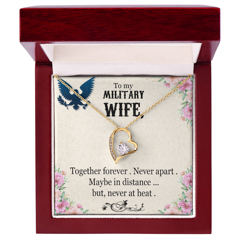 To My Wife Together Forever Military Wife Forever Necklace w Message Card-Express Your Love Gifts