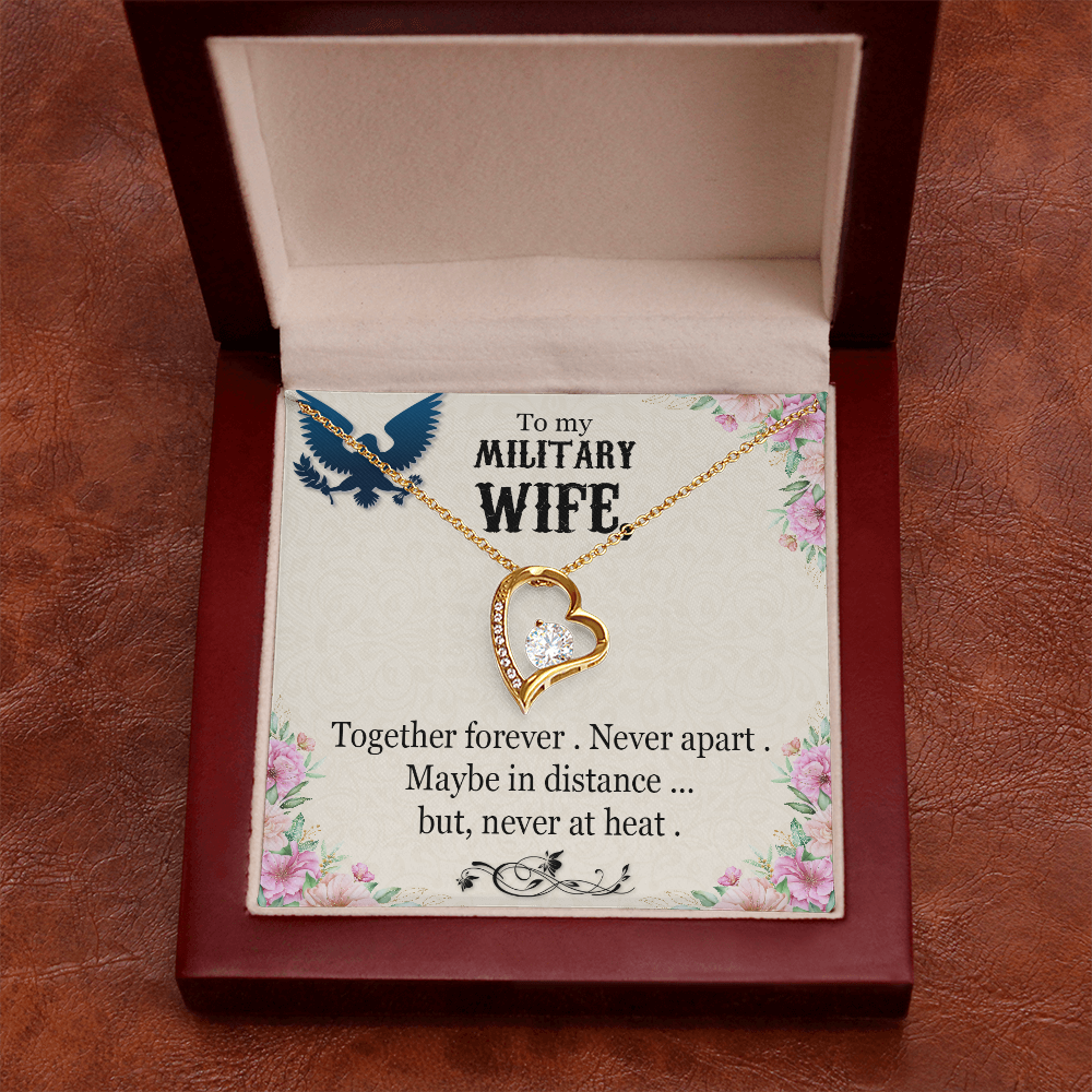 To My Wife Together Forever Military Wife Forever Necklace w Message Card-Express Your Love Gifts