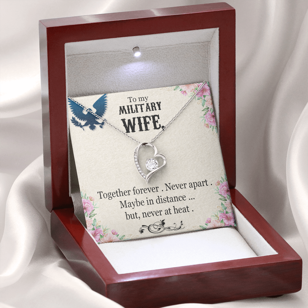 To My Wife Together Forever Military Wife Forever Necklace w Message Card-Express Your Love Gifts