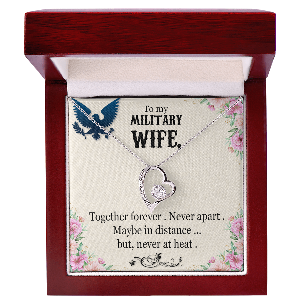 To My Wife Together Forever Military Wife Forever Necklace w Message Card-Express Your Love Gifts