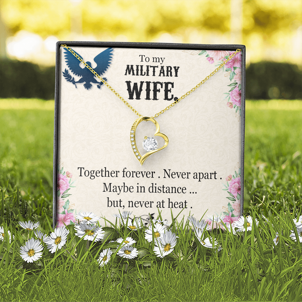 To My Wife Together Forever Military Wife Forever Necklace w Message Card-Express Your Love Gifts