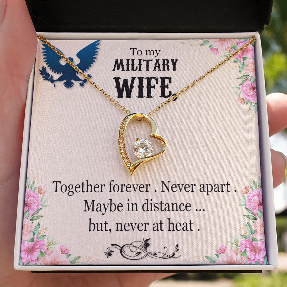 To My Wife Together Forever Military Wife Forever Necklace w Message Card-Express Your Love Gifts