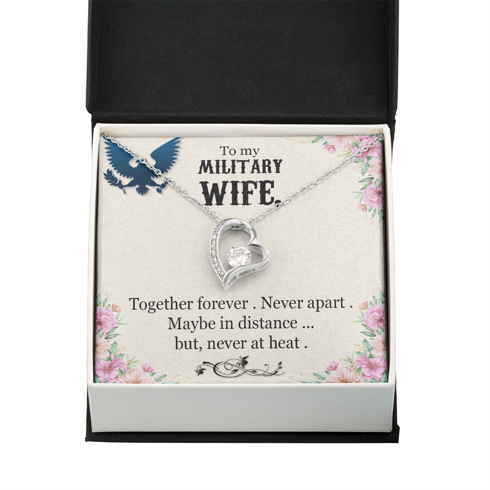 To My Wife Together Forever Military Wife Forever Necklace w Message Card-Express Your Love Gifts