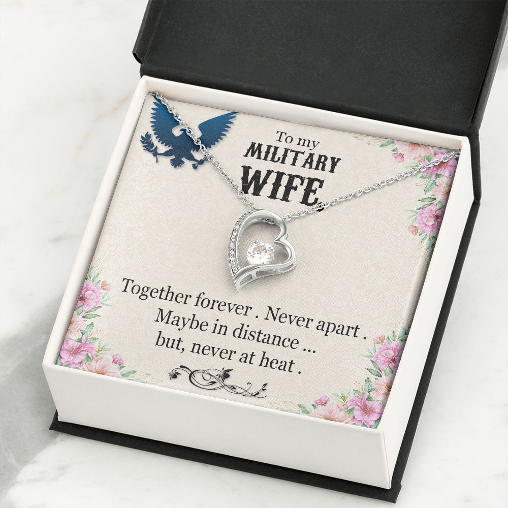 To My Wife Together Forever Military Wife Forever Necklace w Message Card-Express Your Love Gifts