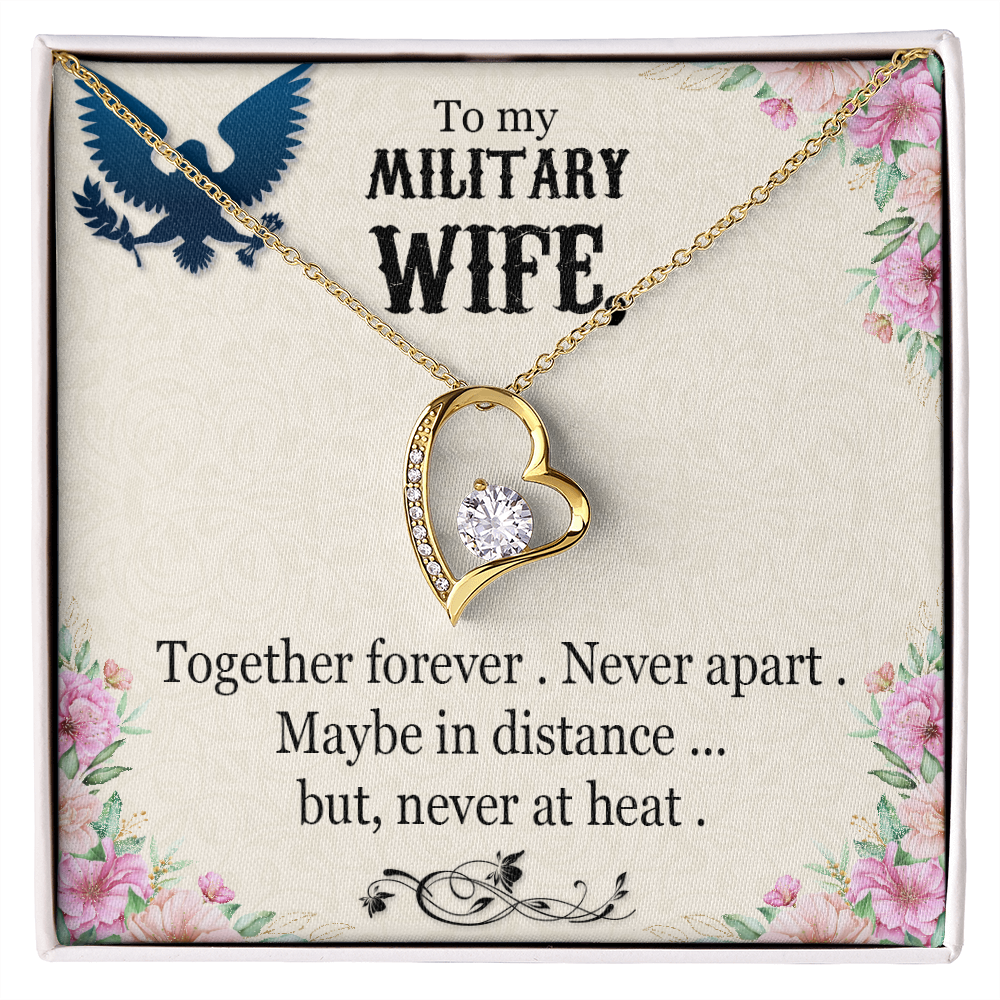 To My Wife Together Forever Military Wife Forever Necklace w Message Card-Express Your Love Gifts