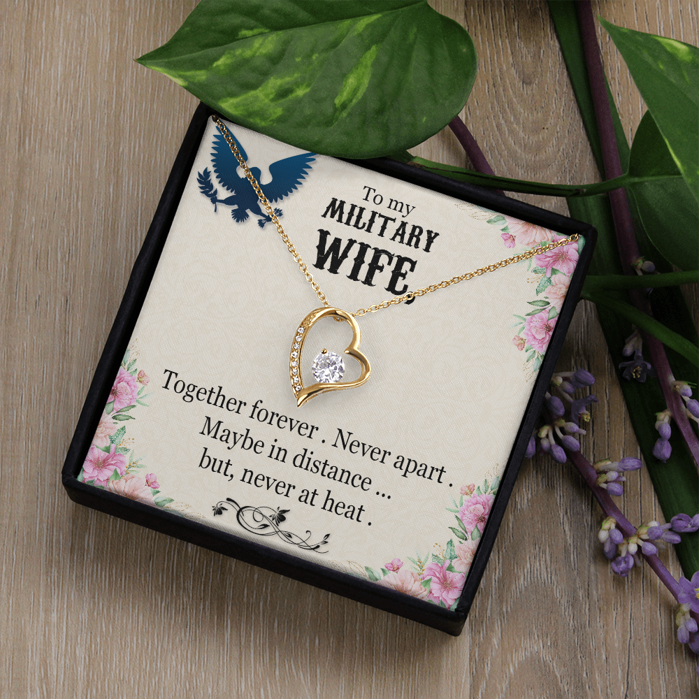 To My Wife Together Forever Military Wife Forever Necklace w Message Card-Express Your Love Gifts