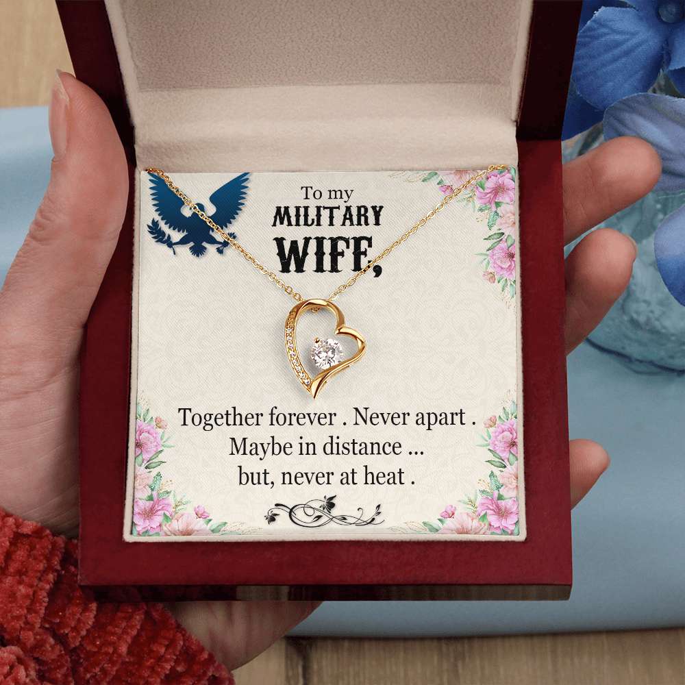 To My Wife Together Forever Military Wife Forever Necklace w Message Card-Express Your Love Gifts