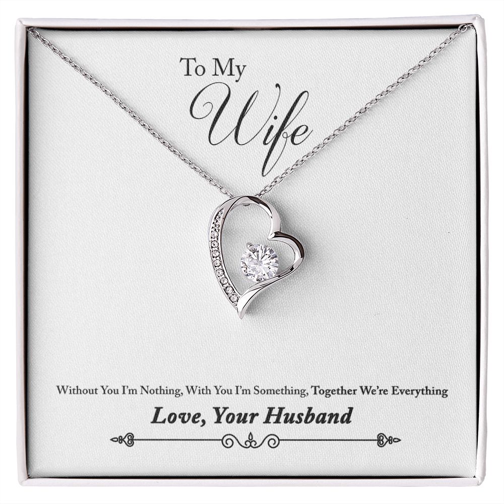 To My Wife Together We're Everything From Husband Forever Necklace w Message Card-Express Your Love Gifts