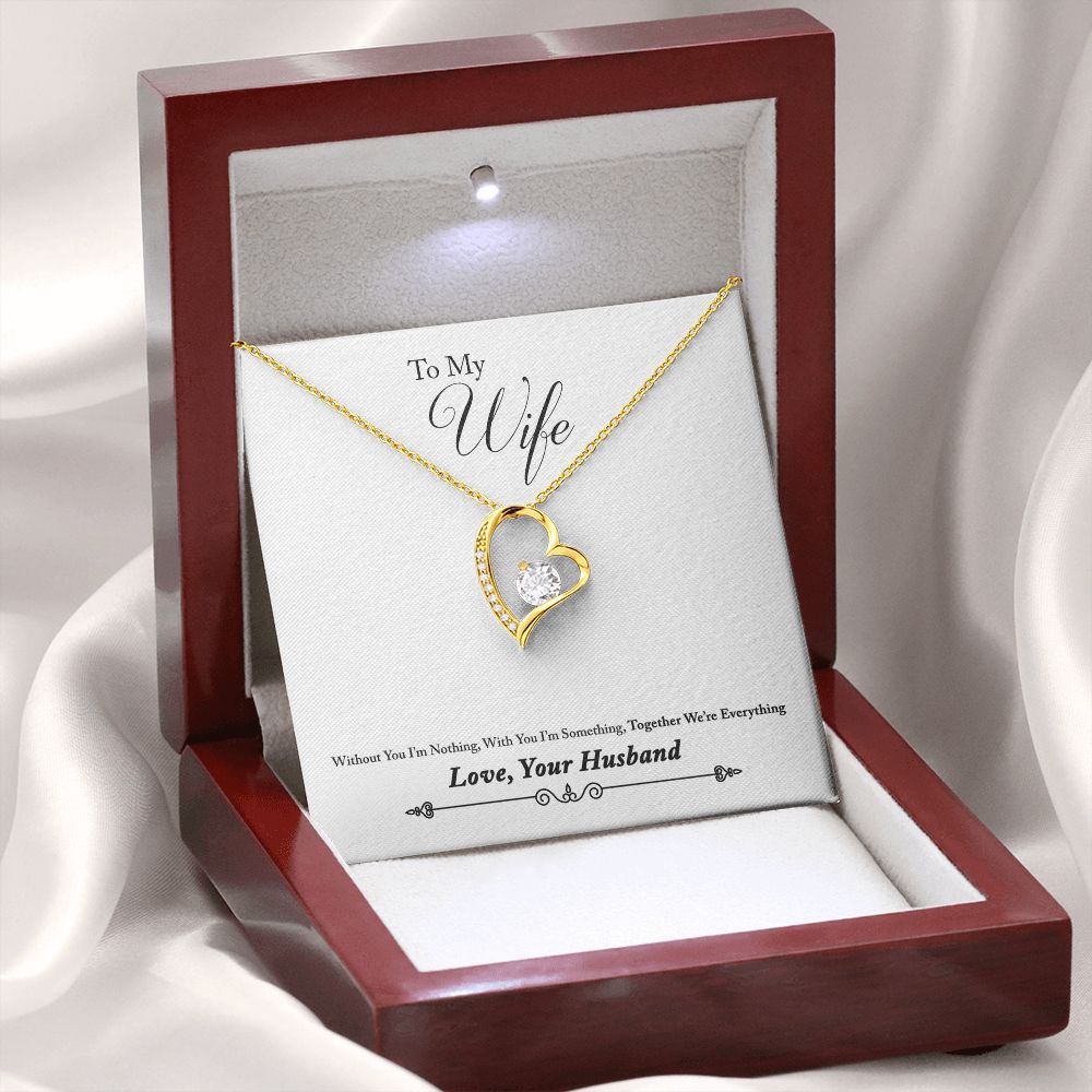 To My Wife Together We're Everything From Husband Forever Necklace w Message Card-Express Your Love Gifts