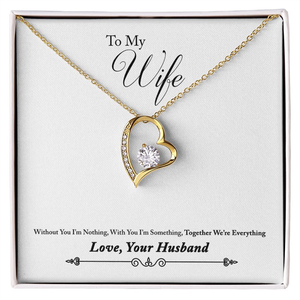 To My Wife Together We're Everything From Husband Forever Necklace w Message Card-Express Your Love Gifts