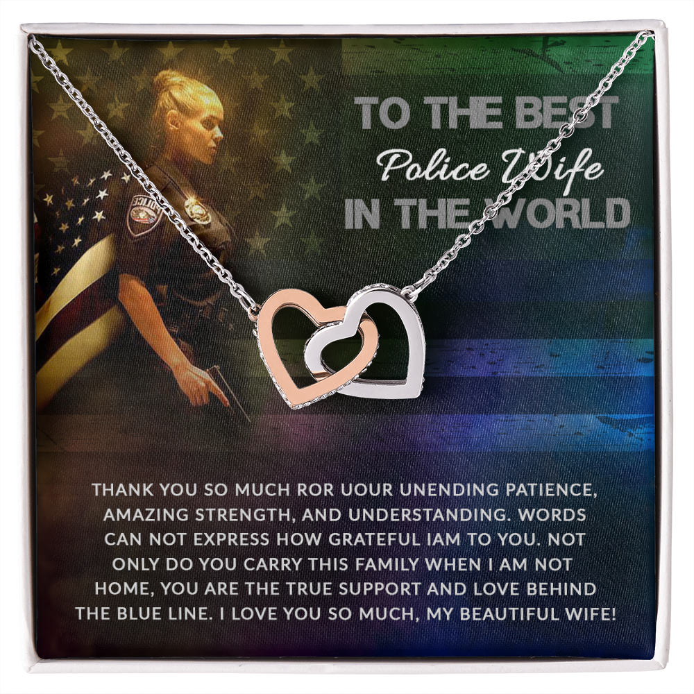 To My Wife Unending Patience Police Wife Inseparable Necklace-Express Your Love Gifts