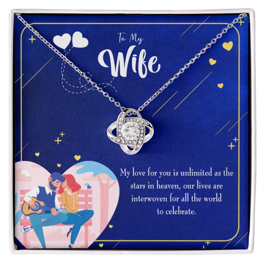 To My Wife Unlimited Love Infinity Knot Necklace Message Card-Express Your Love Gifts