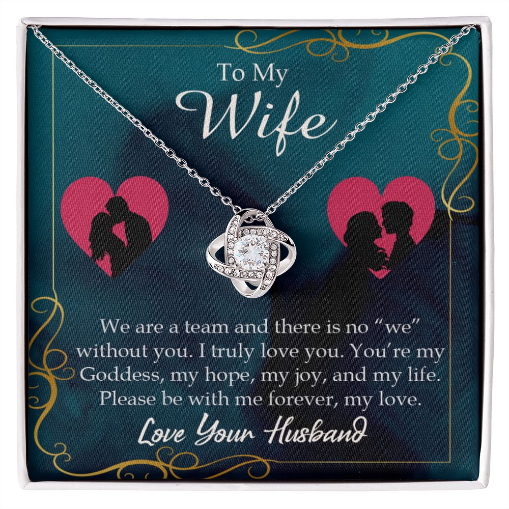 To My Wife We Are a Team Infinity Knot Necklace Message Card-Express Your Love Gifts