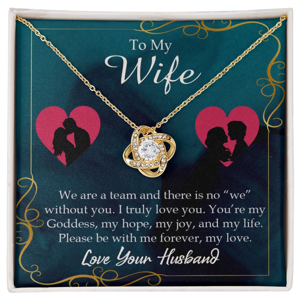 To My Wife We Are a Team Infinity Knot Necklace Message Card-Express Your Love Gifts