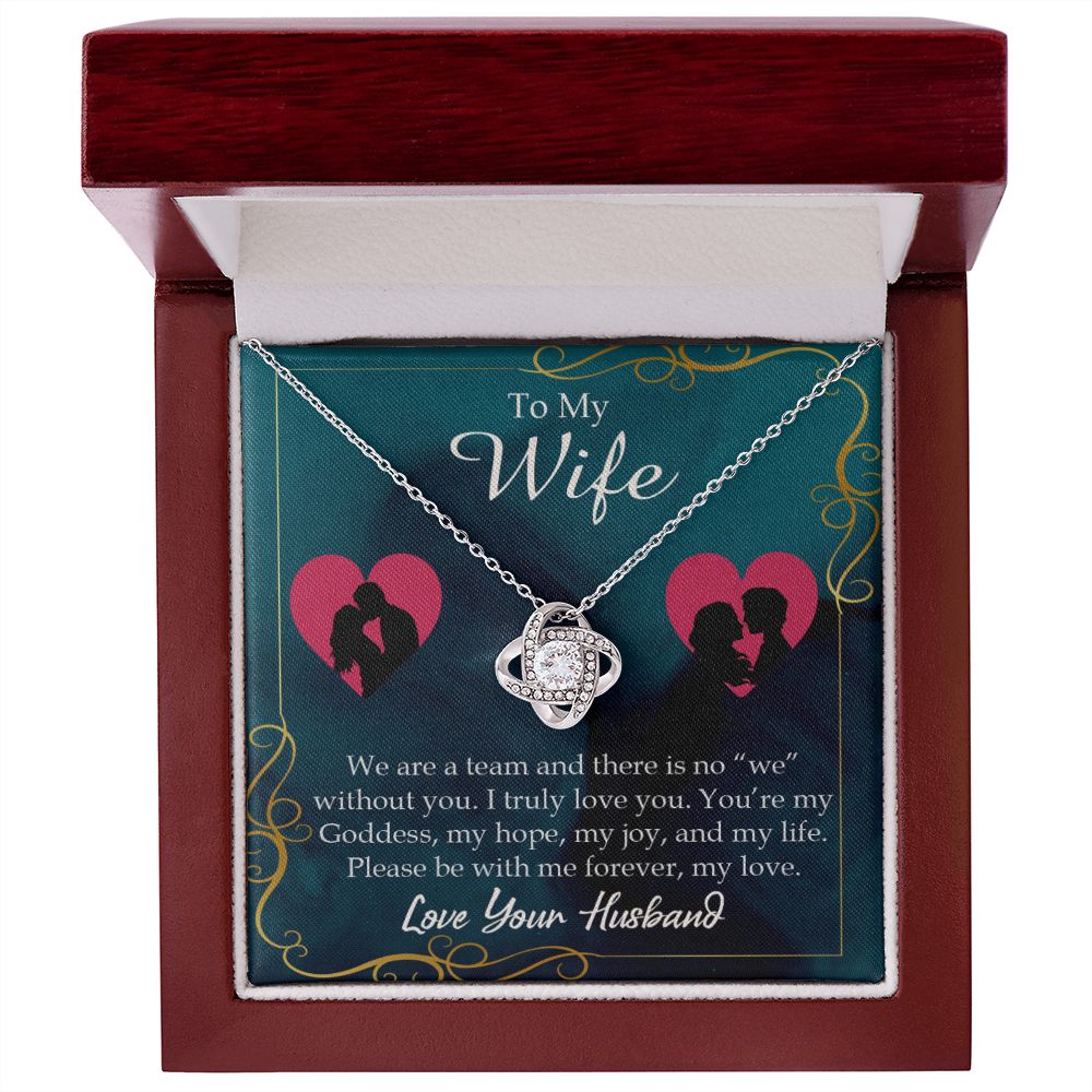 To My Wife We Are a Team Infinity Knot Necklace Message Card-Express Your Love Gifts