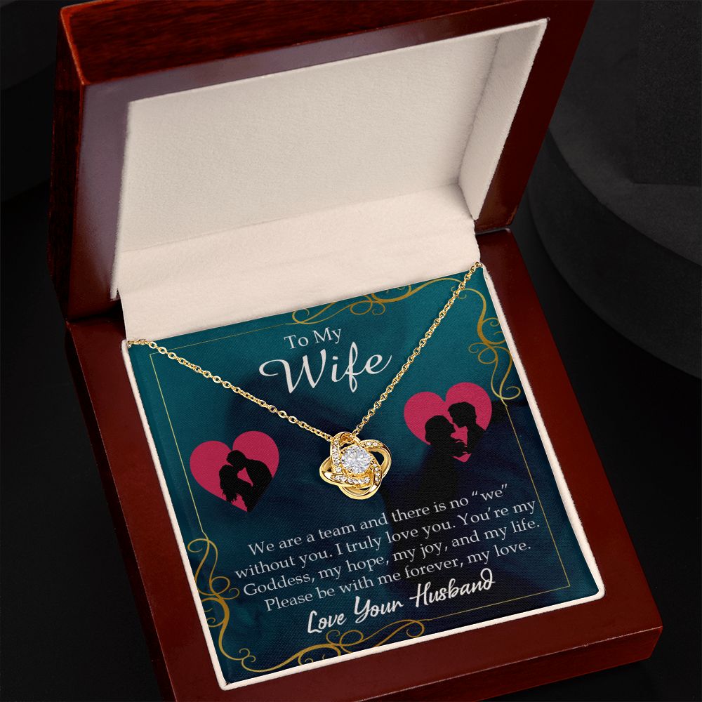 To My Wife We Are a Team Infinity Knot Necklace Message Card-Express Your Love Gifts