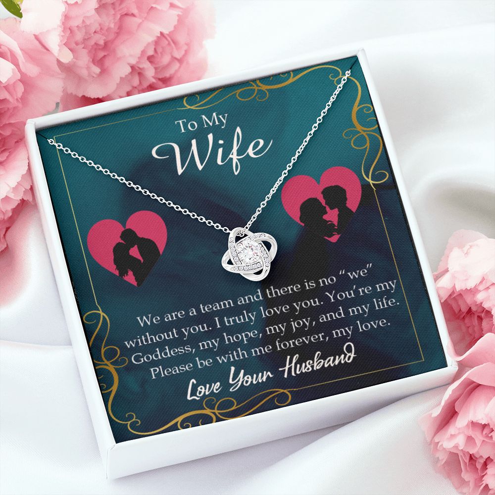 To My Wife We Are a Team Infinity Knot Necklace Message Card-Express Your Love Gifts