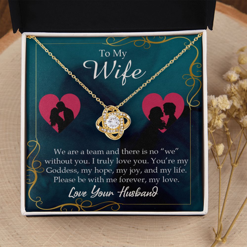 To My Wife We Are a Team Infinity Knot Necklace Message Card-Express Your Love Gifts