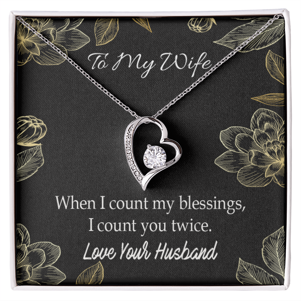 To My Wife When I count my blessings Forever Necklace w Message Card-Express Your Love Gifts