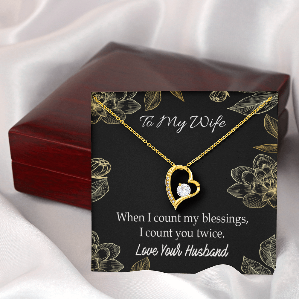 To My Wife When I count my blessings Forever Necklace w Message Card-Express Your Love Gifts