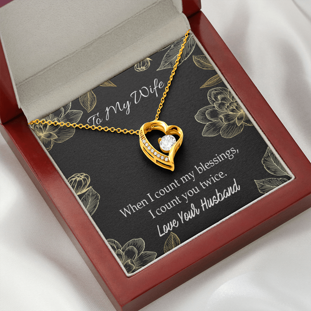 To My Wife When I count my blessings Forever Necklace w Message Card-Express Your Love Gifts