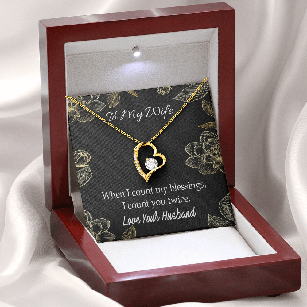 To My Wife When I count my blessings Forever Necklace w Message Card-Express Your Love Gifts