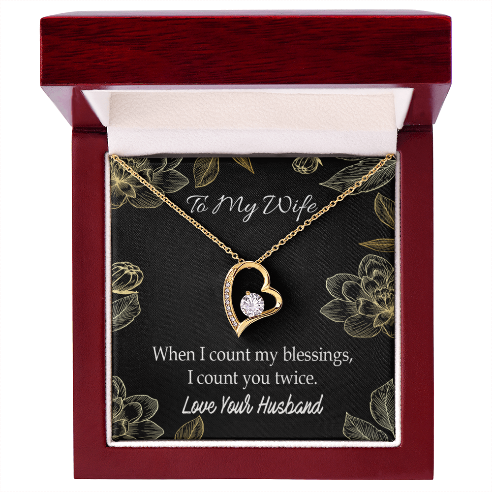 To My Wife When I count my blessings Forever Necklace w Message Card-Express Your Love Gifts