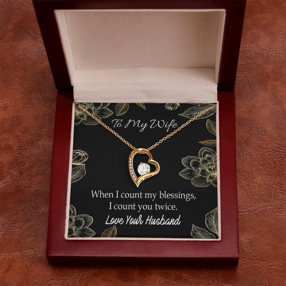 To My Wife When I count my blessings Forever Necklace w Message Card-Express Your Love Gifts