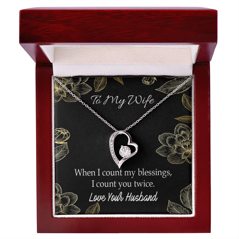 To My Wife When I count my blessings Forever Necklace w Message Card-Express Your Love Gifts