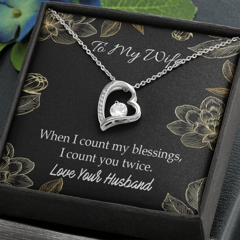 To My Wife When I count my blessings Forever Necklace w Message Card-Express Your Love Gifts