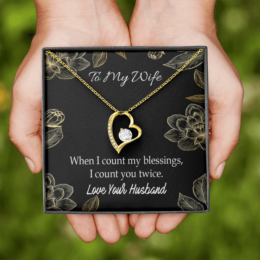 To My Wife When I count my blessings Forever Necklace w Message Card-Express Your Love Gifts