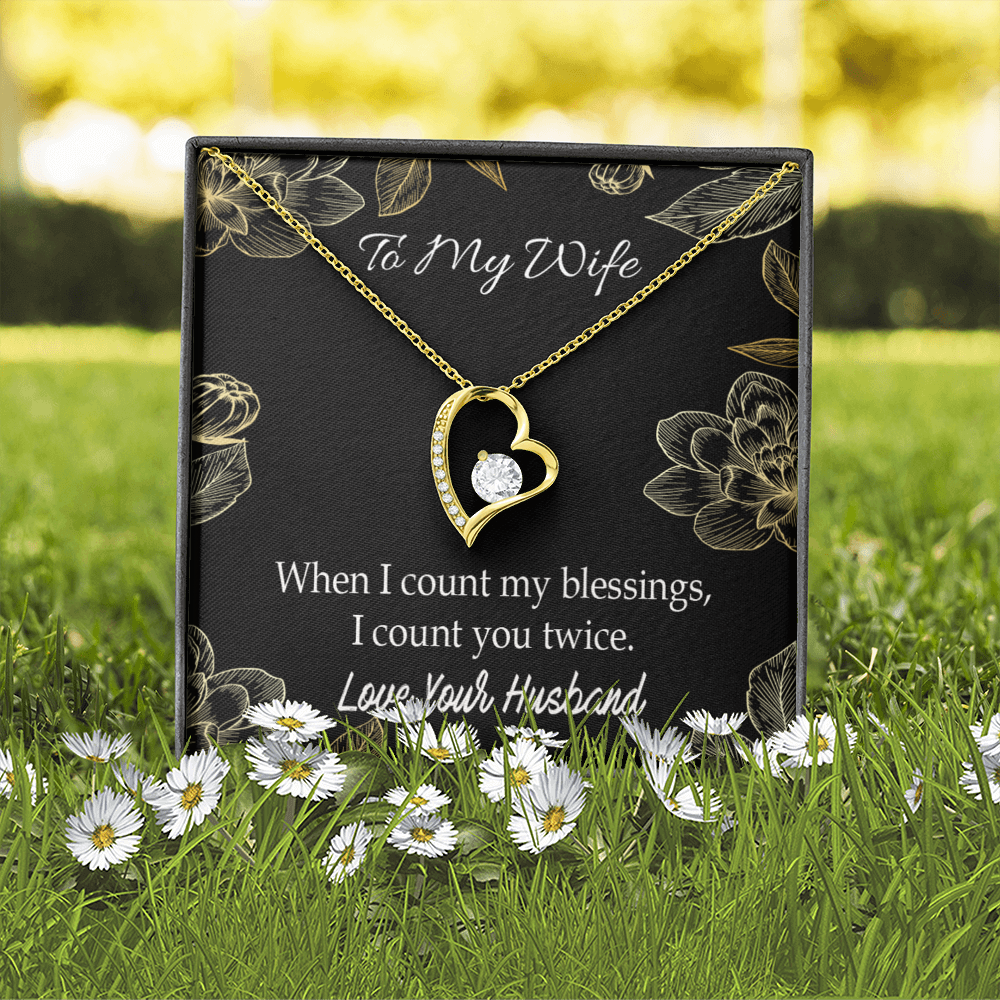 To My Wife When I count my blessings Forever Necklace w Message Card-Express Your Love Gifts