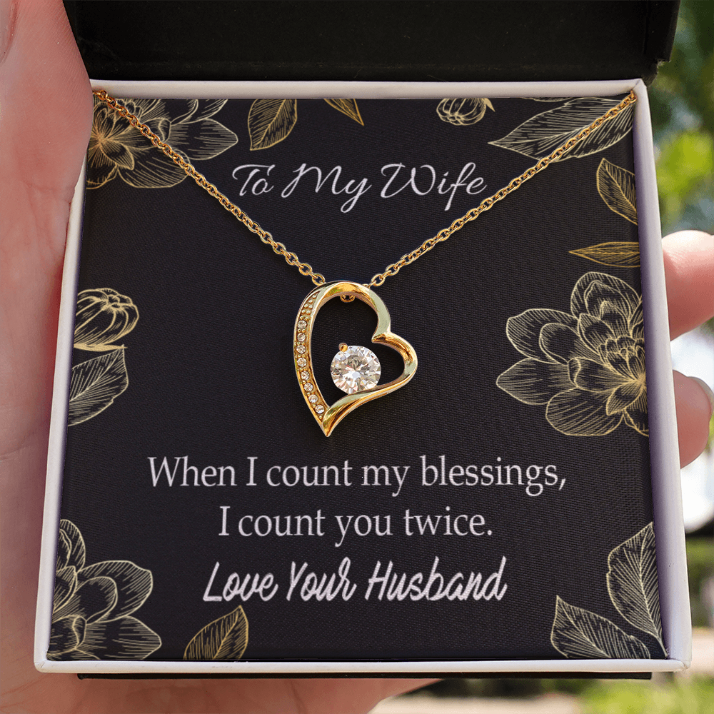 To My Wife When I count my blessings Forever Necklace w Message Card-Express Your Love Gifts