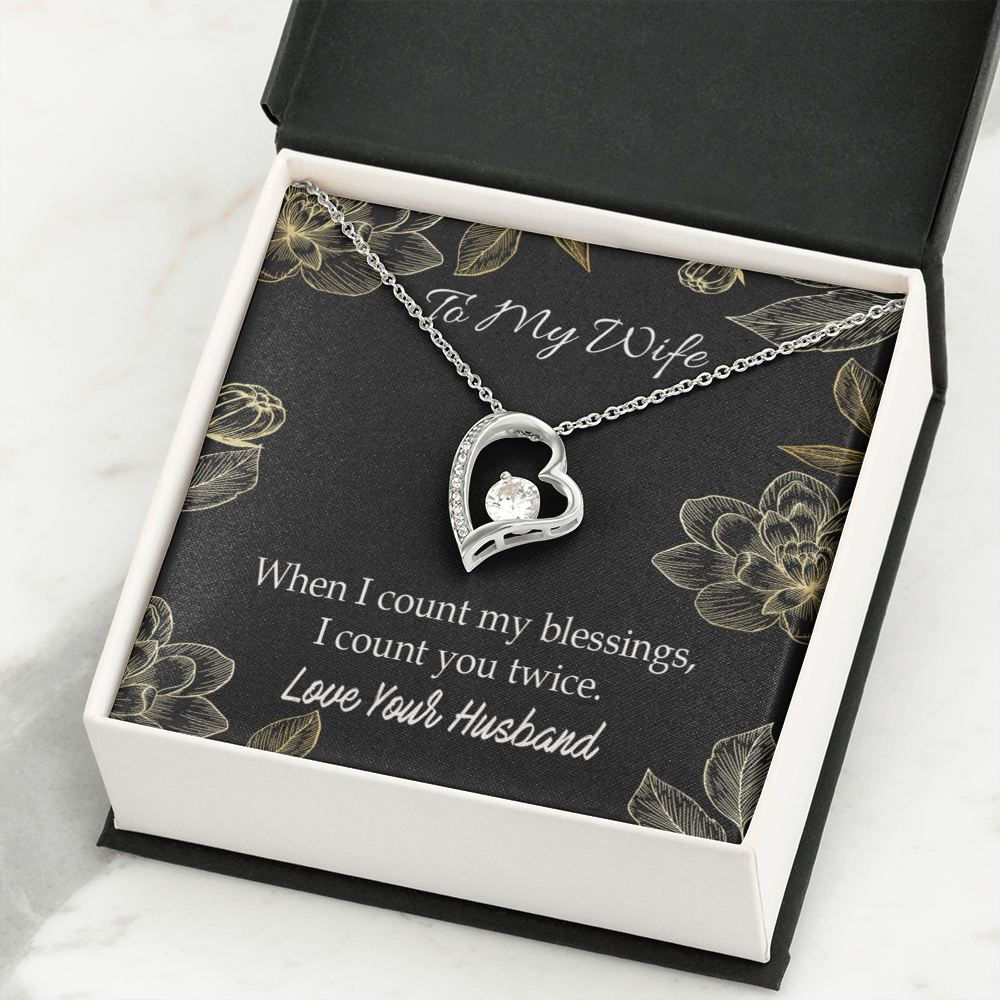 To My Wife When I count my blessings Forever Necklace w Message Card-Express Your Love Gifts