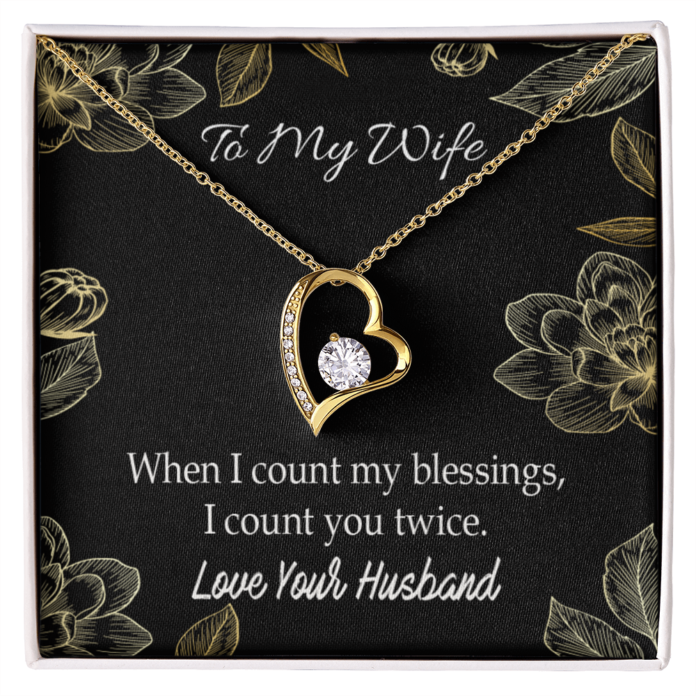 To My Wife When I count my blessings Forever Necklace w Message Card-Express Your Love Gifts