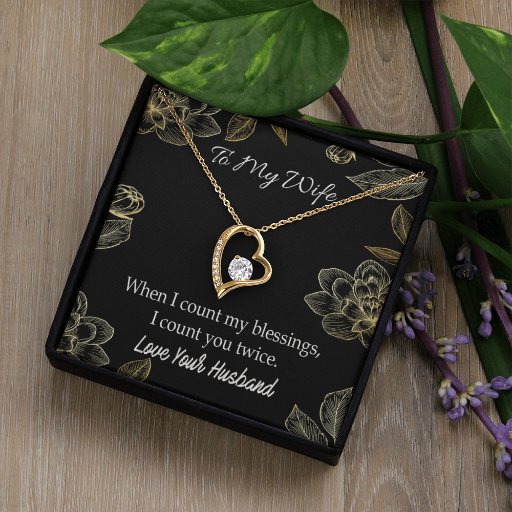 To My Wife When I count my blessings Forever Necklace w Message Card-Express Your Love Gifts