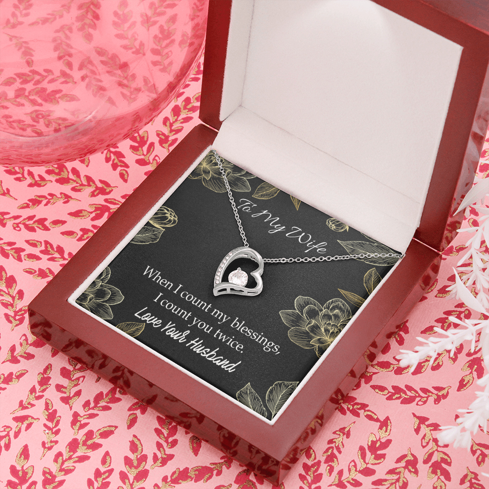 To My Wife When I count my blessings Forever Necklace w Message Card-Express Your Love Gifts